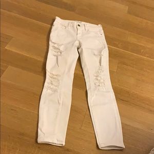 Frame white denim skinny jeans